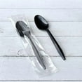 thumbnail image 4 of Mediumweight Polypropylene Cutlery, Individually Wrapped, Spoon, Plastic, Black, 1,000/Carton | Bundle of 5, 4 of 5