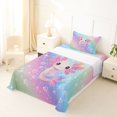 thumbnail image 5 of Manfei Kawaii Axolotl Twin Sheets,Dreamy Rainbow Gradient Bedding,3 Pieces,1 Flat Sheet,1 Fitted Sheet and 1 Pillowcase, 5 of 6