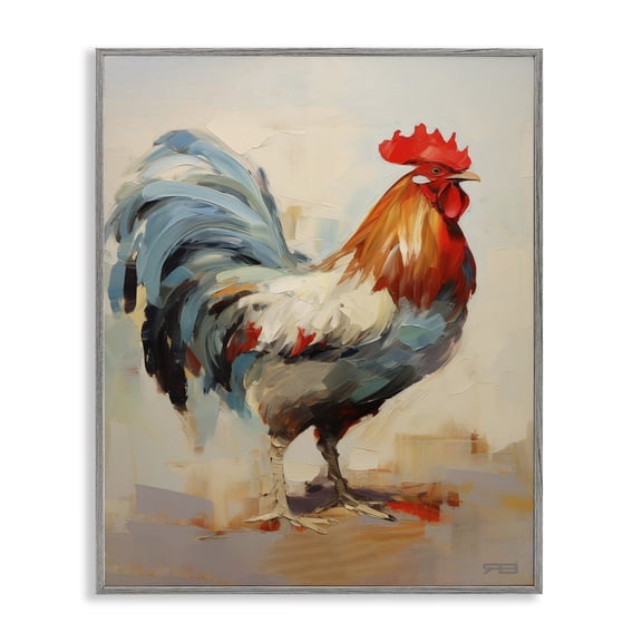 Stupell Industries Rustic Lodge Abstract Farmhouse Hen Gray Framed Giclee Art, 16 x 20, by RB