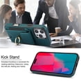 thumbnail image 5 of For IPhone 14 Pro Max Phone Case Wallet With Elastic Concealed Buckle Flip Card Holder,PU Leather Metal Ring Buckle Holder Kickstand  Women Men Magnetic Cover,Green,For iPhone 14 Pro Max, 5 of 8