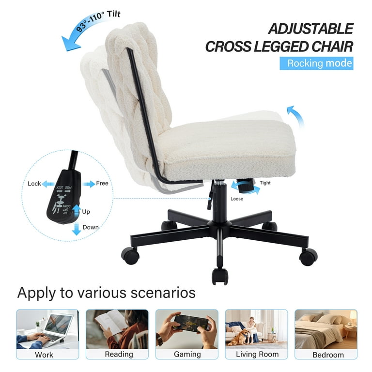 Welax Armless Wide Office Desk Chair, 300lb Adjustable Welax Armless Wide Office Desk Chair, 300lb Adjustable