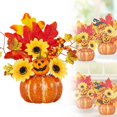 thumbnail image 2 of PEIXUN Artificial Pumpkin Table Centerpiece Potted Plants With Maple Sunflower Berries Fall Desktop Arrangement Ornament For Farmhouse Decor, 2 of 9