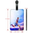 thumbnail image 2 of Colorful Soccer Player - Luggage ID Tags / Suitcase Identification Cards - Set of 2, 2 of 5
