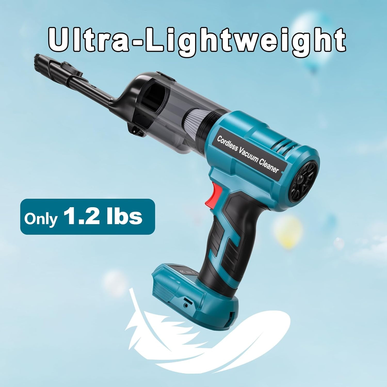 Cordless Handheld Vacuum for Ma*kita 18V Battery(Tool Only), 240W Powerful Car Vacuum with Brushless Motor, 3-Speed, 5 Filters, Portable Vacuum Cleaner for Home Office Car Pet