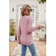 thumbnail image 3 of Camiseta Holgada shaofei de Manga Larga con Cuello en V y Encaje Color Rojo Vino Talla XXL, 3 of 5