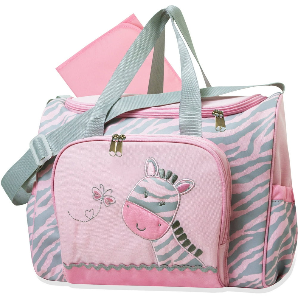 Tender Kisses Zebra and Butterfly Diaper Bag