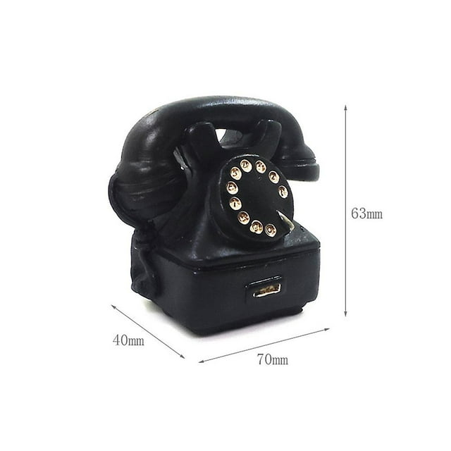 Modelo de teléfono vintage en miniatura para decoración de casas de muñecas
