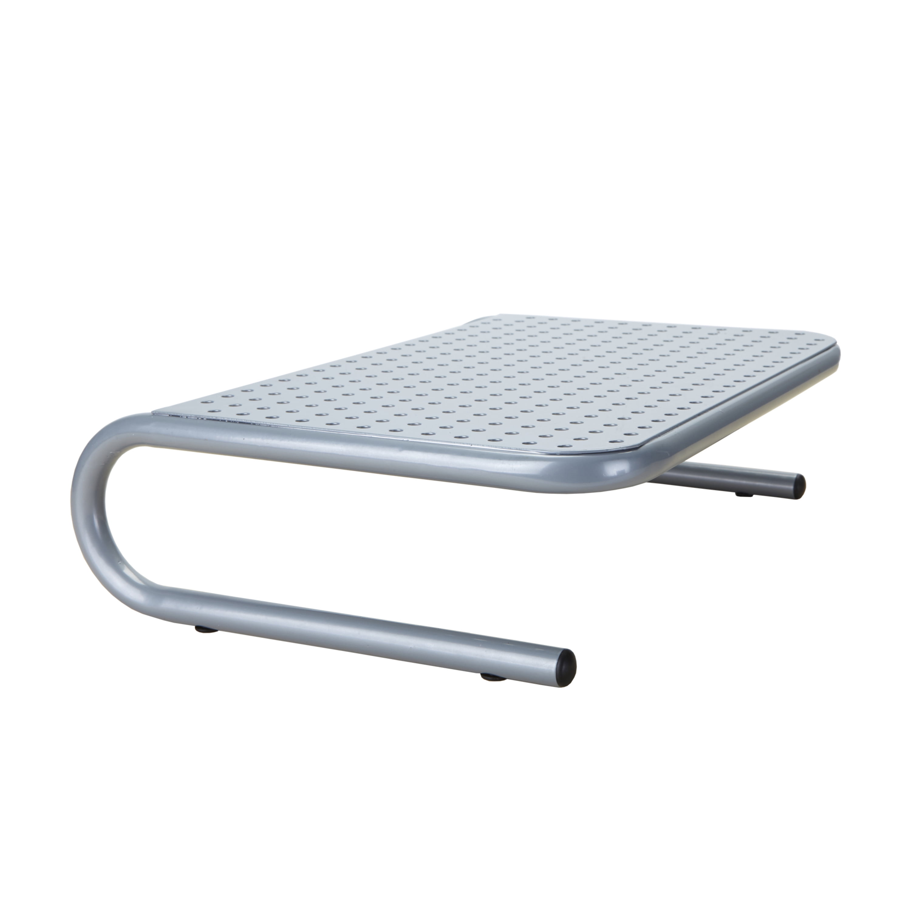Mind Reader Vented 11 x 14.5 x 4.5 Metal Monitor Stand, Silver