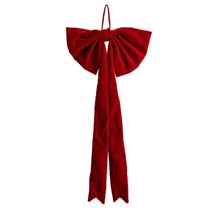 Yucurem Large Christmas Bow Ornament for Xmas Tree Topper, Velvet Giant Wreath Bows Ribbon for Christmas Birthday Wedding Party Home Outdoor Indoor Hanging Decor (35.43inch)