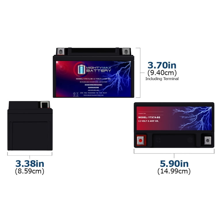 YTX7A-BS Battery Replacement for SYM Fiddle 2008-2017 - Walmart.com