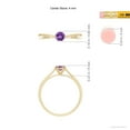 thumbnail image 4 of ANGARA Natural Tapered Shank Amethyst Solitaire Ring with Diamonds in 14K Yellow Gold for Women (Size-4mm) | February Birthstone, Birthday, Anniversary, Jewelry Gift for Women | Natural Amethyst Ring, 4 of 8