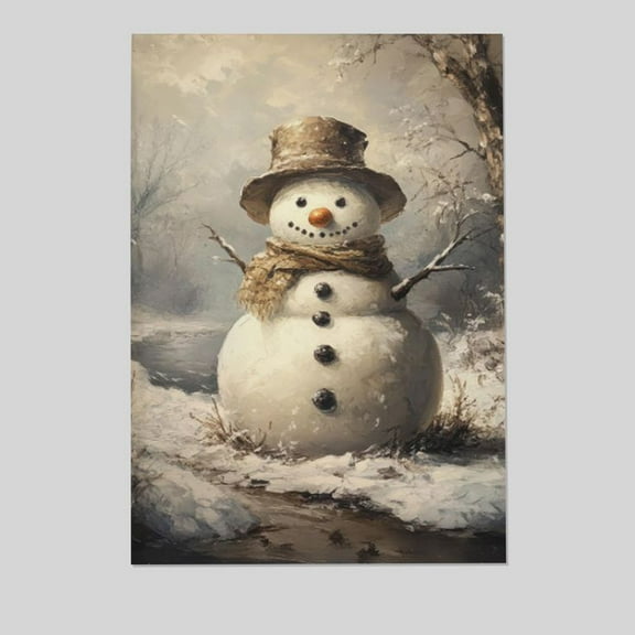 Christmas Poster- Snowman Art Poster, One Sheet Wall Size 24''x36''-Gategoo