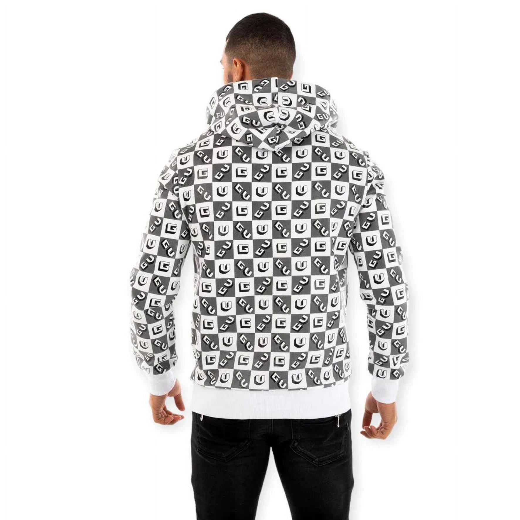 Avenue George V Paris Men's Rhinestone Logo All Over Print Hoodie