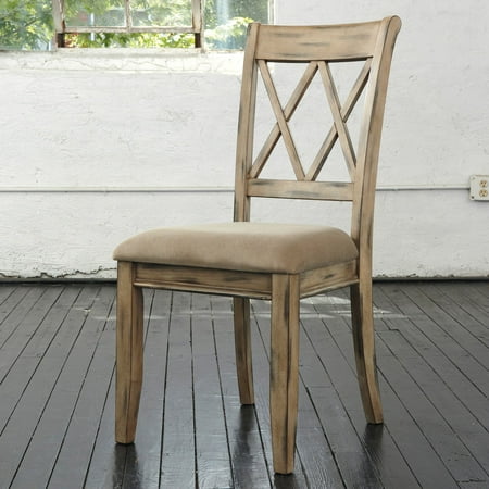 UPC 024052205206 product image for Ashley Mestler Upholstered Dining Chair in Antique White (set of 2) | upcitemdb.com