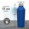 thumbnail image 5 of Stainless Steel Water Bottles - 6 pack - 17 oz - Vacuum Sealed Double Walled Reusable Sports Bottle - Keeps Drink Cold For All Day Hiking - Blue, 5 of 5