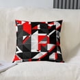 thumbnail image 2 of Red Grey Black Geometric Throw Pillow Covers Soft Square 18"x18" Geometry Cushion Case Home Decor Set of 2 Modern Art Pillow Cases Pillowcases for Couch Sofa Living Room Bedroom Bed Chair, 2 of 6