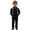 a-Black2406169, variant on Boys Kids Point Collar Long Sleeve Button Up Shirt With Checkered Bow Tie Suspender Pants Three Piece Formal Outfit For Toddlers Special Events Soft Outfit