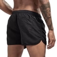 thumbnail image 5 of Mens Swim Trunks Men's Solid Color Casual Beach Board Shorts Sports Quick-Dry Swim Trunks with Drawstring Summer Surfing Bathing Suit Crop Pants for Swimming Travel Black L, 5 of 5