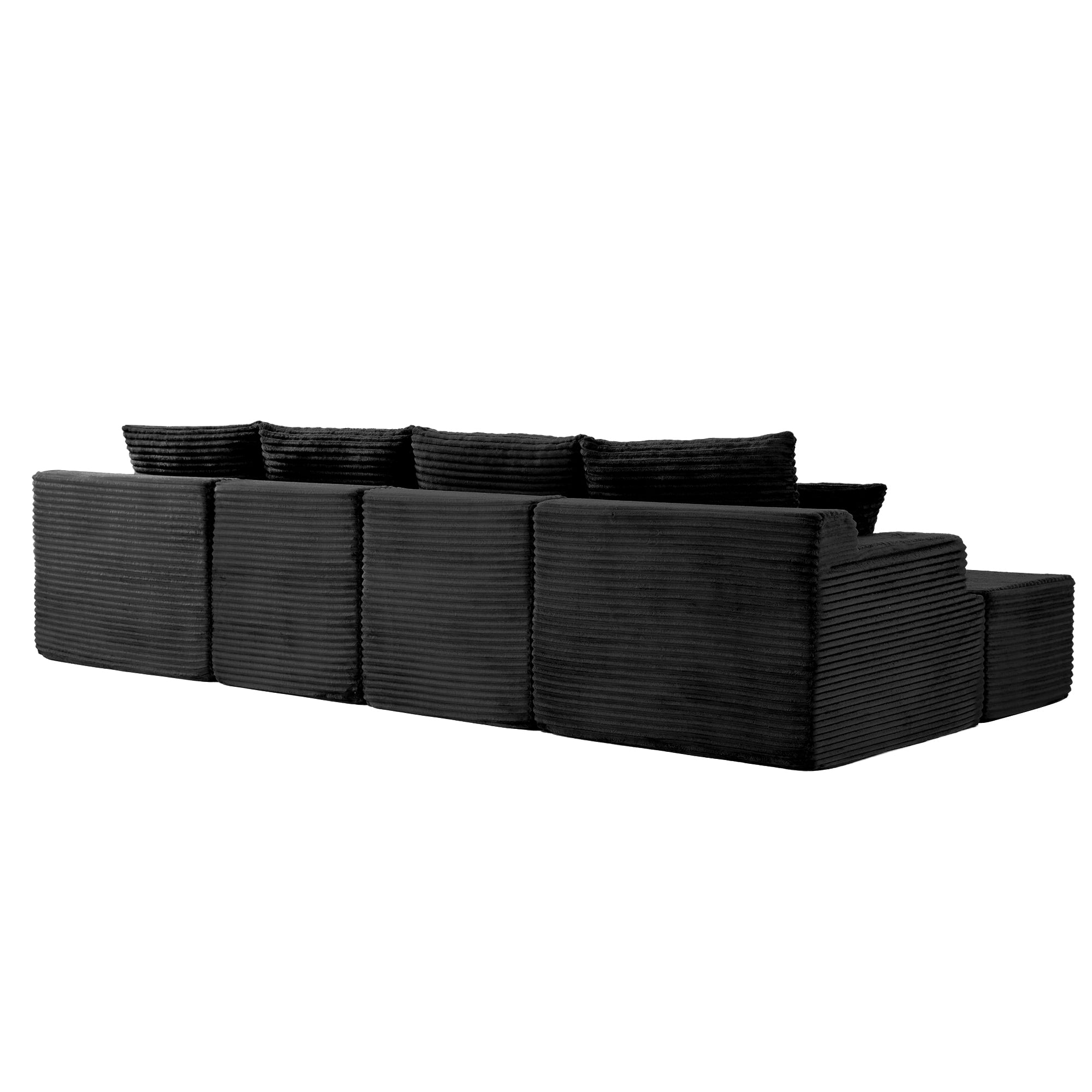 131" Oversized U Shaped Boneless Modular Sectional Sofa with 2 Ottoman and 6 Pillows