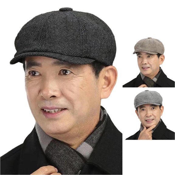 lnmuld Herringbone Newsboy Cap Panel Baker Boy Hat for Men Size:One Size