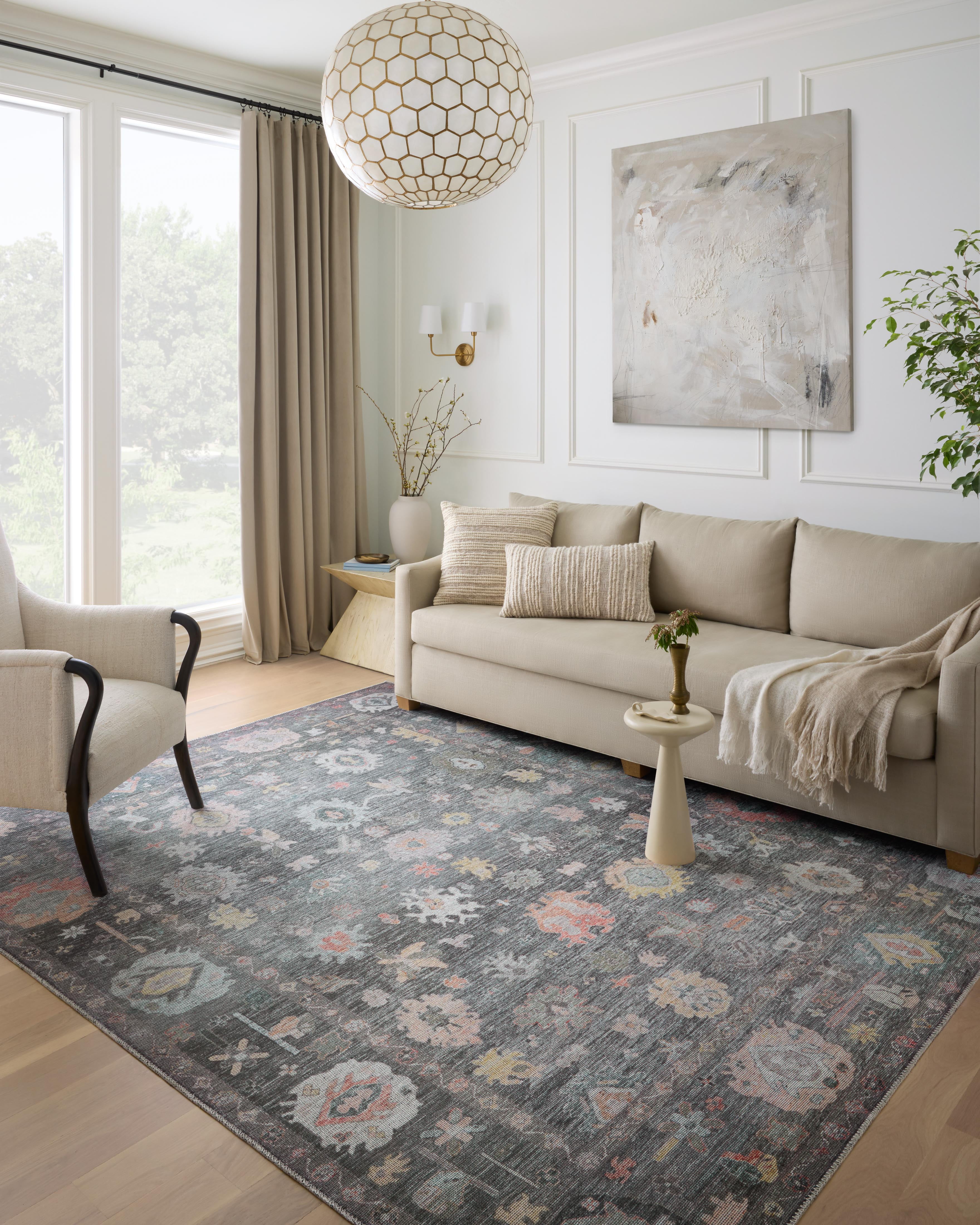 Loloi Elysium Charcoal / Multi 7'-6" x 9'-6" Area Rug
