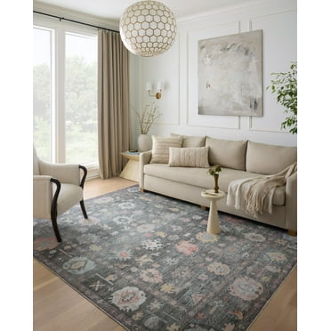 Loloi II Elysium Runner Rug, Charcoal / Multi, 2'-6" x 7'-6"
