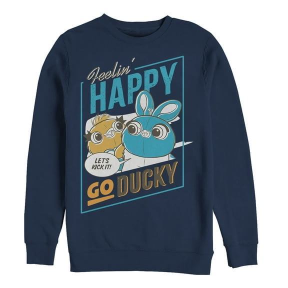 Men's Toy Story Happy Go Ducky & Bunny Sweatshirt Navy Blue 2X Large