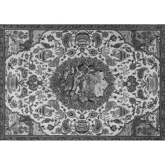 Ahgly Company Indoor Rectangle Animal Gray Traditional Area Rugs, 6' x 9'
