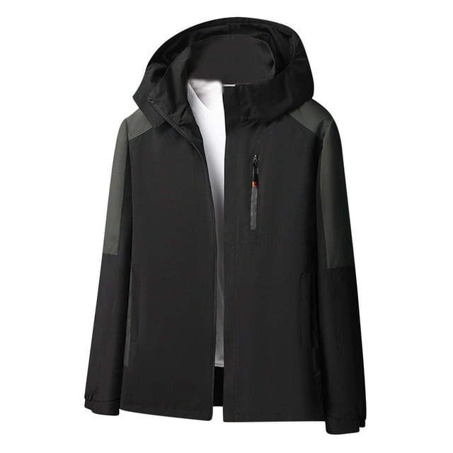 RXIRUCGD Veste de Travail Décontractée à Capuche à Manches Longues pour Hommes, Grande Taille, Noir, Taille : 2TG