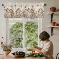 thumbnail image 5 of Watercolor Birds Window Valance Curtain Brown Butterfly Lavender Rod Pocket Short Curtain for Living Room, Bedroom & Kitchen Window Decor 54x18in, 5 of 8