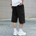 thumbnail image 3 of Mgmyaa Men's Cargo Shorts Drawstring Elastic Waist Solid Plus Size Over the knee Shorts Loose Casual Pants, 3 of 8
