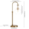 thumbnail image 5 of Evelyn&Zoe Verona 27" Tall Arc Table Lamp with Glass Shade, Brushed Brass/Clear, 5 of 6
