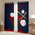 thumbnail image 2 of Homewish Cartoon Baseball Player Black Out Curtains for Kid, Navy Crismon City Print Curtains Pack of 2 (42x63 Each), Ball Sports Theme Bedroom Curtains, Blackout Curtains Bedroom Decor, 2 of 6
