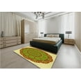 thumbnail image 4 of Ahgly Company Indoor Round Patterned Bold Yellow Area Rugs, 7' Round, 4 of 6