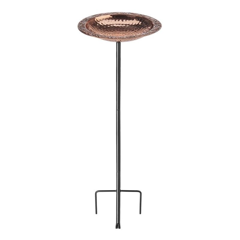 Good Directions Pure Copper Hanging Bird Bath, 13.5” Diameter, Features a Brass Chain, Bird Feeder