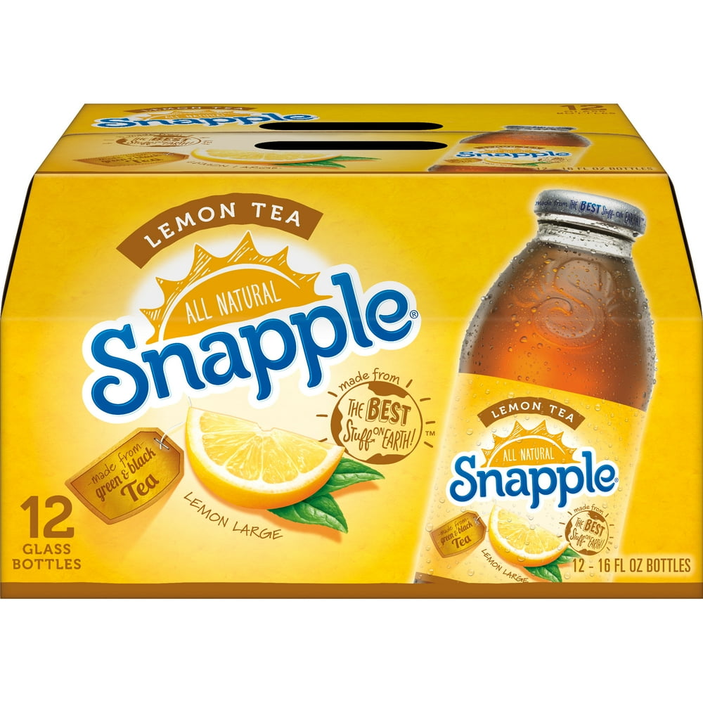 Snapple Lemon Tea, 16 fl oz glass bottles, 12 pack