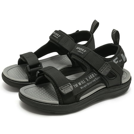 

Boys Sport Sandals Open Toe Summer Athletic Water Sandals Adjustable Hook & Loop Straps Lightweight Breathable Non-slip Sandals Outdoor Walking Footwear for Kids Grey 32