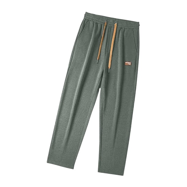 Pantalones deportivos para hombre, pantalones deportivos con cordón ajustable, parte inferior abierta, holgados, atléticos Talla L Verde
