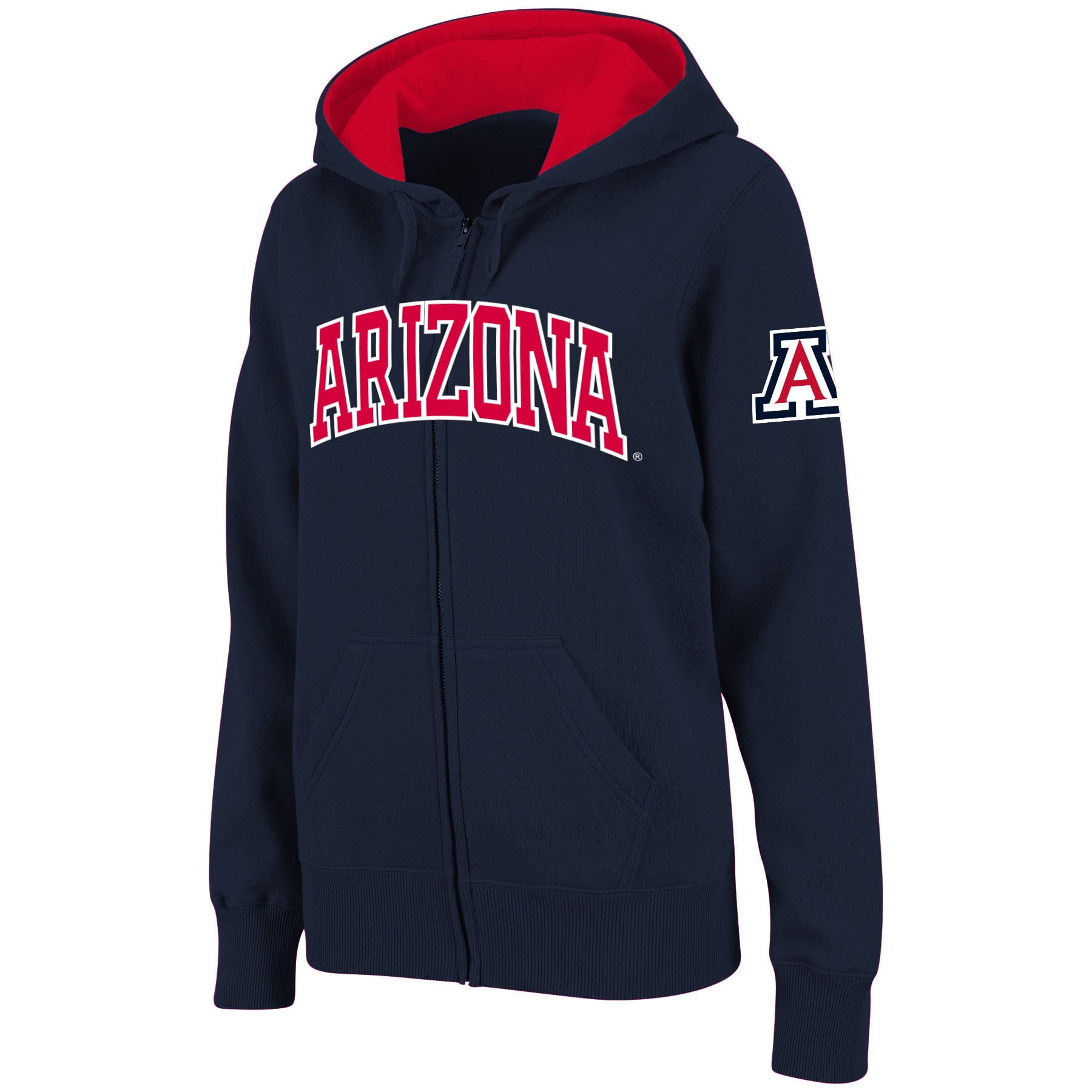 Arizona Wildcats Stadium Athletic Women's Arched Name FullZip Hoodie Navy