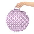 thumbnail image 2 of Victorian Round Floor Cushion with Handle, Floral Lavender Color Bloom Blossoms Flowering Continuous Classy Design Print, Decorative Pillow for Living Room & Dorms, 18" Round, Fuchsia, by Ambesonne, 2 of 4