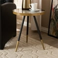 thumbnail image 2 of Baxton Studio Lauro Estampe Ronde en Marbre et Table d'Appoint en Métal Noir et Or, 2 of 6