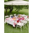 thumbnail image 4 of Outdoor Tablecloth with Umbrella Hole for Patio/Picnic/Party/Camping, Mother's Day Waterproof Table Cloth Rectangle Table Cover Washable, Watercolor Love You Mom Carnations Flowers (60"x 102"), 4 of 9