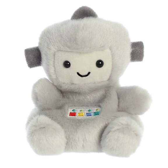 Aurora - Mini Gray Palm Pals - 6" Gadget Robot - Adorable Stuffed Animal