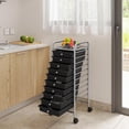 thumbnail image 6 of LINJH Rolling Cart Organizer Plastic Trolley with 10 Storage Drawers Utility Cart on Wheels Art Craft Organizer Ample Storage Space, Black, 6 of 10