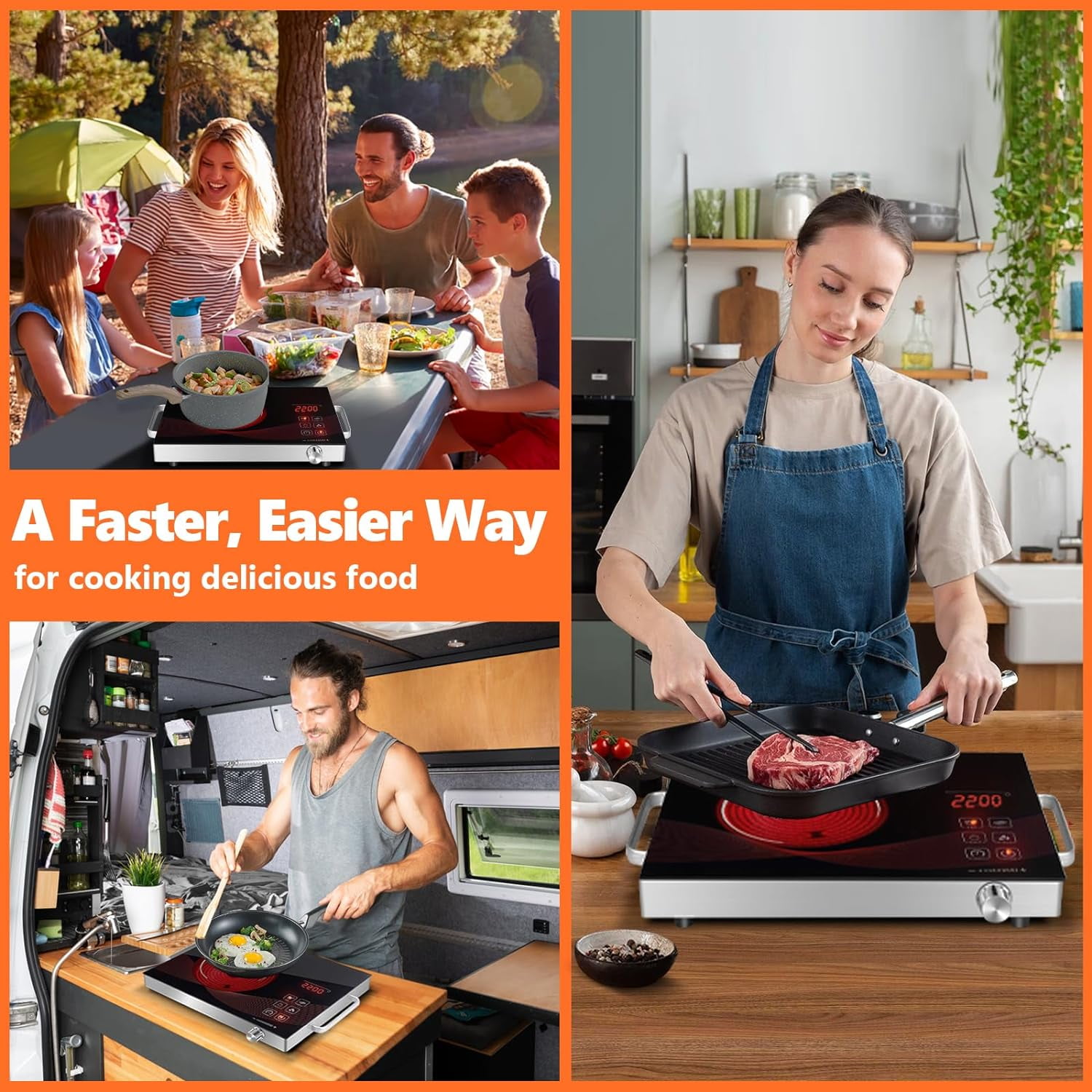 SAVALETOR 3500W Electric Ceramic Stove, Portable Induction Cooktop Infrared Burner Countertop Cooktop, Cooker Hot Plate Furnace,Home Cooktop US 110V