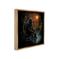 thumbnail image 4 of Stupell Industries Monster Fishing at Lake Fairy Tales & Fantasy Painting Brown Floater Framed Canvas Art Print Wall Art, 18 x 18, 4 of 10
