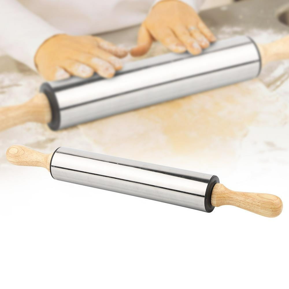 OTVIAP 1Pc Stainless Steel Non Stick Rolling Pin Bread Cookie Dough Roller , Cookie Rolling Pin