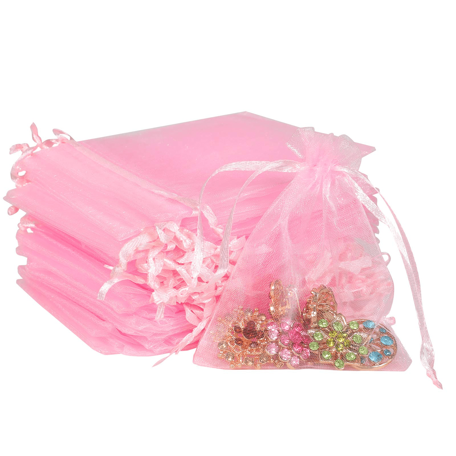 Wholesale Multicolor Wedding Party Organza Candy Bags Jewelry Gift Decor Pouches