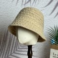 thumbnail image 1 of LinYooLi Autumn And Winter New Hollow Knitted Bucket Hat Versatile Face Facial Fisherman Hat Version Simple Warm Basin Hat, 1 of 9