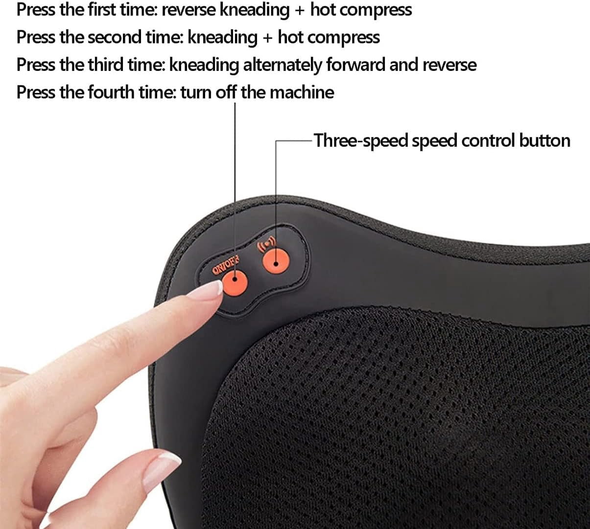 Massage Pillow with Heat -Deep Kneading Neck Shoulder Lumbar Calf Leg Foot Back Massager for Home Office and Car, Gifts for Men Woman